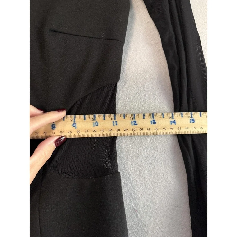 Ark & Co Dress Womens S Black Mesh Sheer Long Sleeve Bodycon Mini Party Cocktail